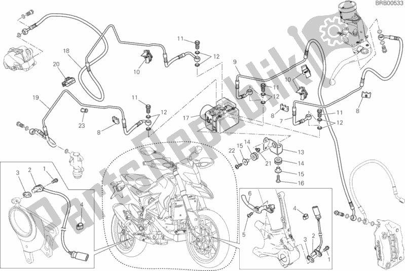 All parts for the Antilock Braking System (abs) of the Ducati Hypermotard 939 SP USA 2016